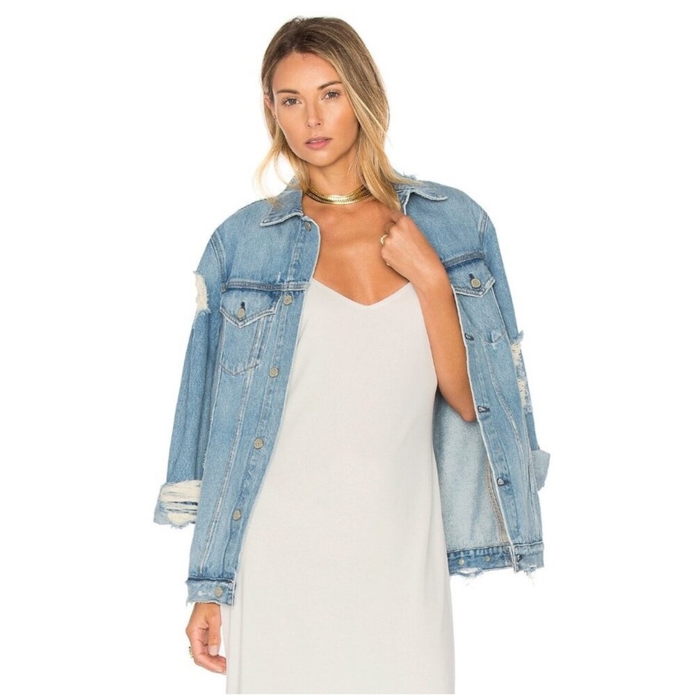 Grifrnd Daria Oversized Denim Trucker Jacket NWOT